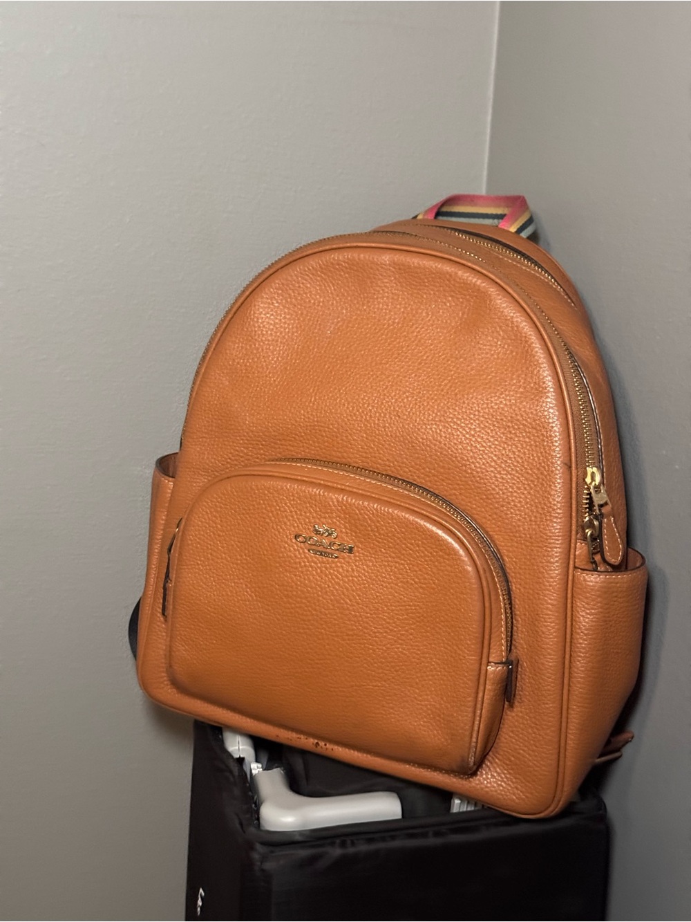 Coach Mini Backpack in Tan Pebbled Leather